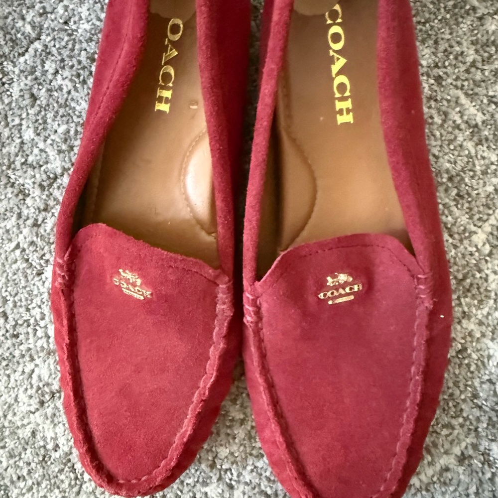 Coach Red Suede Moccasin Loafers women’s size 7 - Picture 8 of 9